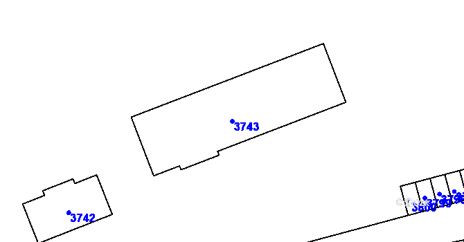 Parcela st. 3743 v KÚ Havířov-město, Katastrální mapa