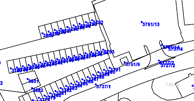 Parcela st. 3754 v KÚ Havířov-město, Katastrální mapa