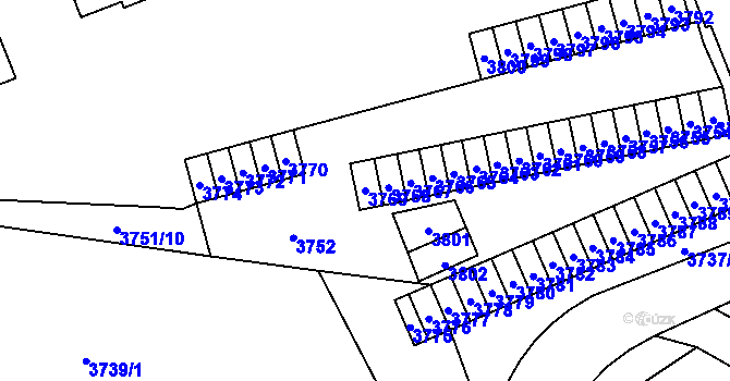 Parcela st. 3769 v KÚ Havířov-město, Katastrální mapa