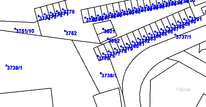 Parcela st. 3776 v KÚ Havířov-město, Katastrální mapa