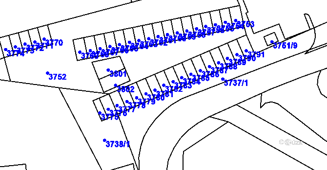 Parcela st. 3782 v KÚ Havířov-město, Katastrální mapa