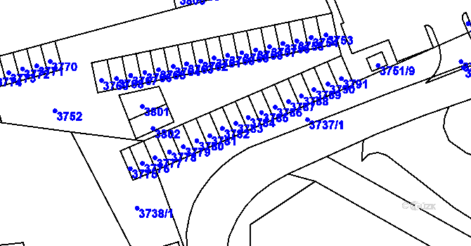 Parcela st. 3783 v KÚ Havířov-město, Katastrální mapa