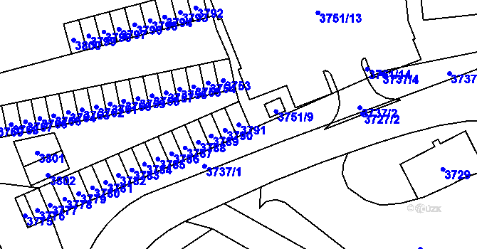 Parcela st. 3791 v KÚ Havířov-město, Katastrální mapa