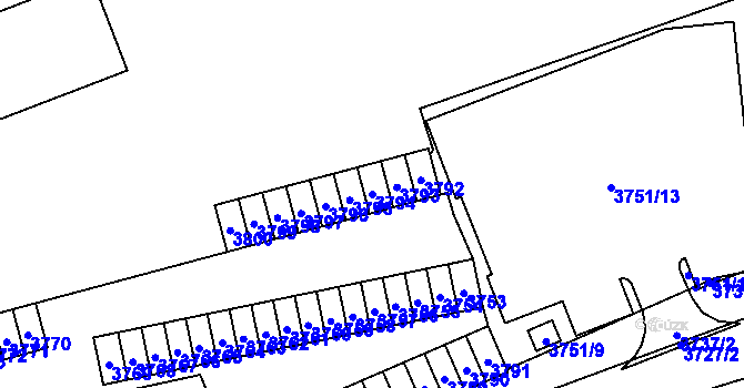 Parcela st. 3794 v KÚ Havířov-město, Katastrální mapa