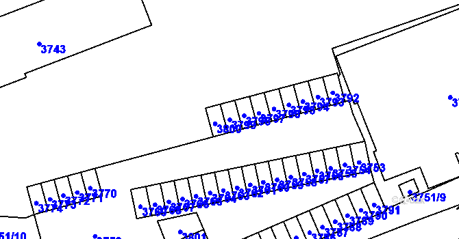 Parcela st. 3799 v KÚ Havířov-město, Katastrální mapa