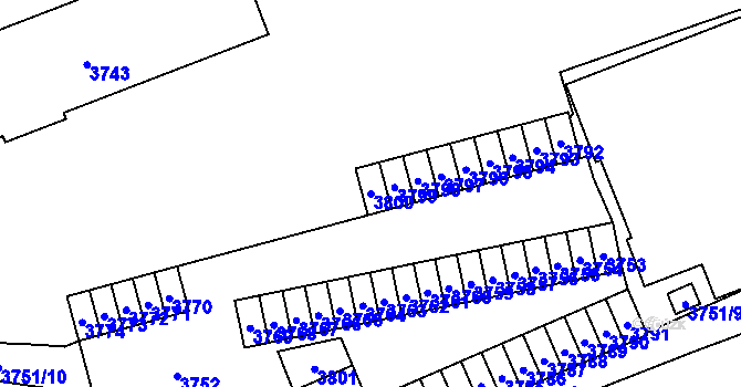 Parcela st. 3800 v KÚ Havířov-město, Katastrální mapa