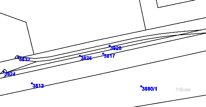 Parcela st. 3817 v KÚ Havířov-město, Katastrální mapa
