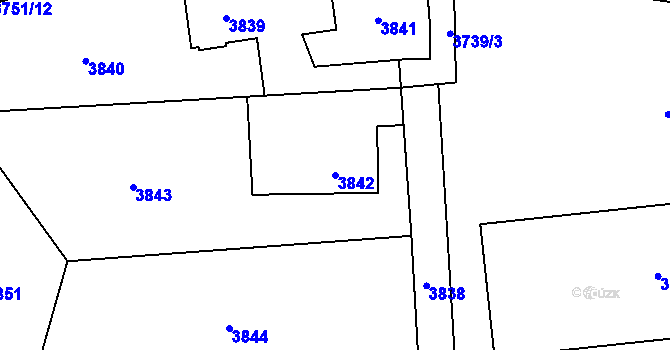 Parcela st. 3842 v KÚ Havířov-město, Katastrální mapa