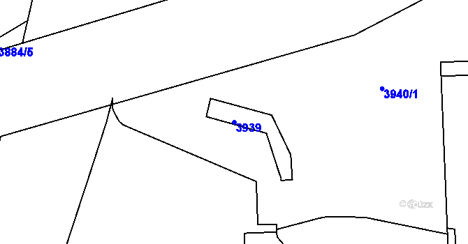 Parcela st. 3939 v KÚ Havířov-město, Katastrální mapa