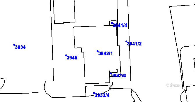 Parcela st. 3942/1 v KÚ Havířov-město, Katastrální mapa