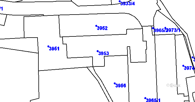 Parcela st. 3953 v KÚ Havířov-město, Katastrální mapa