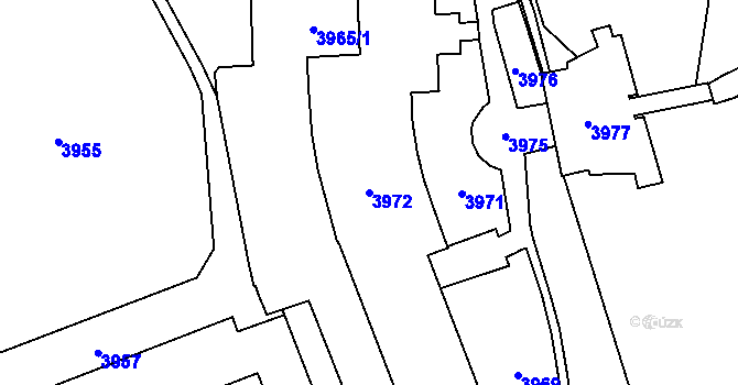 Parcela st. 3972 v KÚ Havířov-město, Katastrální mapa