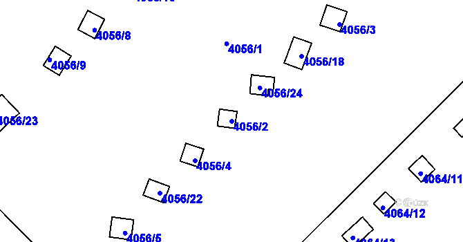 Parcela st. 4056/2 v KÚ Havířov-město, Katastrální mapa
