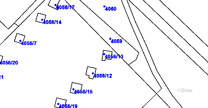 Parcela st. 4056/13 v KÚ Havířov-město, Katastrální mapa