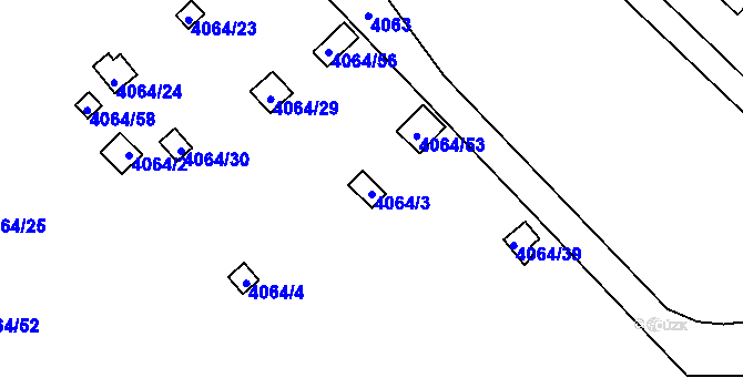 Parcela st. 4064/3 v KÚ Havířov-město, Katastrální mapa