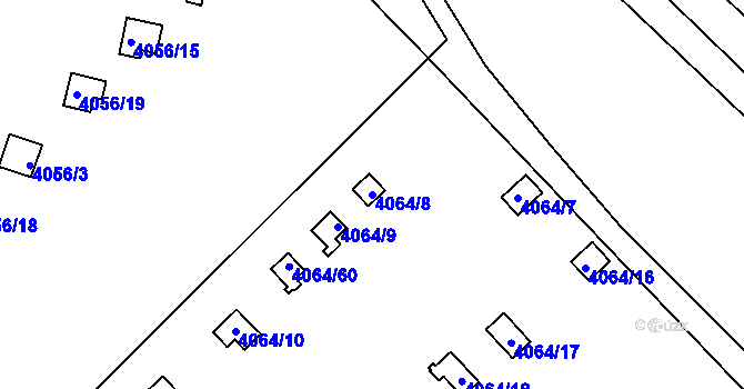 Parcela st. 4064/8 v KÚ Havířov-město, Katastrální mapa