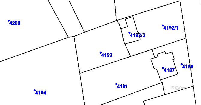 Parcela st. 4193 v KÚ Havířov-město, Katastrální mapa