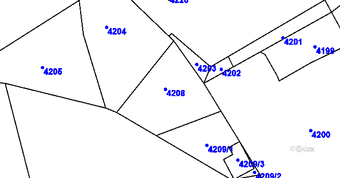Parcela st. 4208 v KÚ Havířov-město, Katastrální mapa