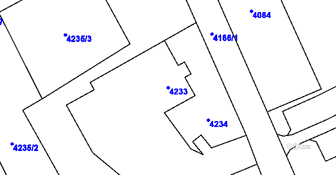 Parcela st. 4233 v KÚ Havířov-město, Katastrální mapa