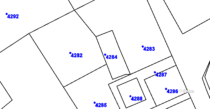 Parcela st. 4284 v KÚ Havířov-město, Katastrální mapa