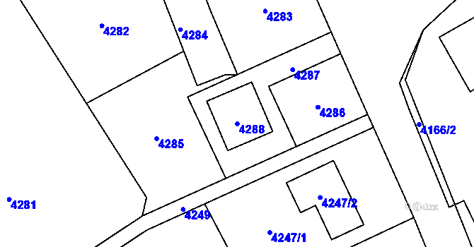 Parcela st. 4288 v KÚ Havířov-město, Katastrální mapa