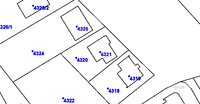 Parcela st. 4321 v KÚ Havířov-město, Katastrální mapa