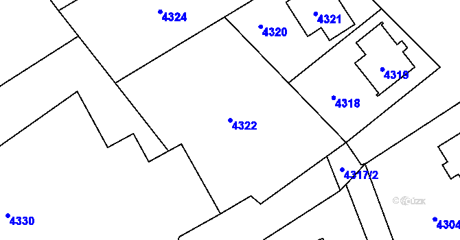 Parcela st. 4322 v KÚ Havířov-město, Katastrální mapa