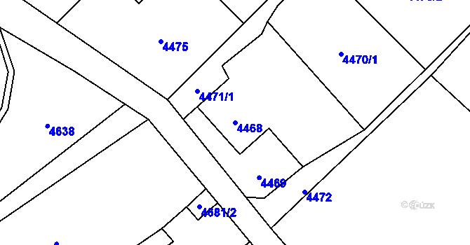 Parcela st. 4468 v KÚ Havířov-město, Katastrální mapa