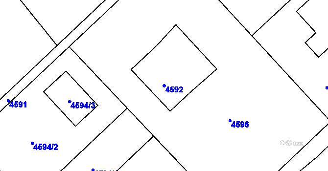 Parcela st. 4592 v KÚ Havířov-město, Katastrální mapa