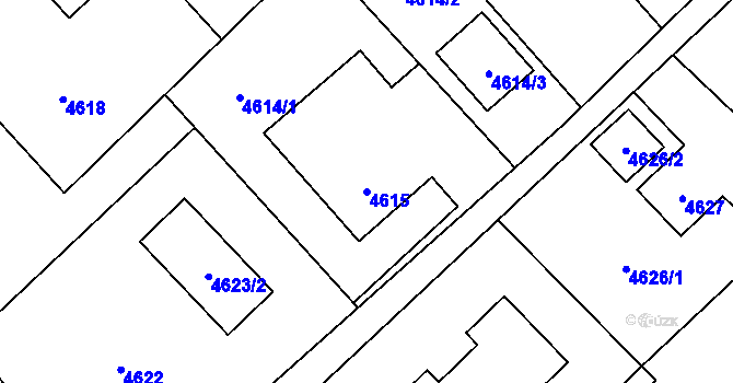 Parcela st. 4615 v KÚ Havířov-město, Katastrální mapa