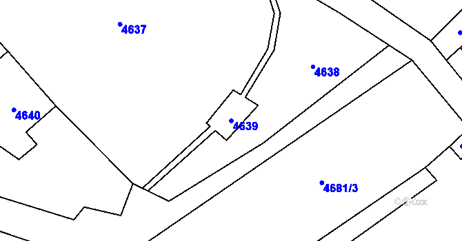 Parcela st. 4639 v KÚ Havířov-město, Katastrální mapa