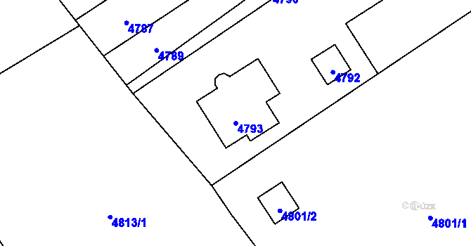 Parcela st. 4793 v KÚ Havířov-město, Katastrální mapa