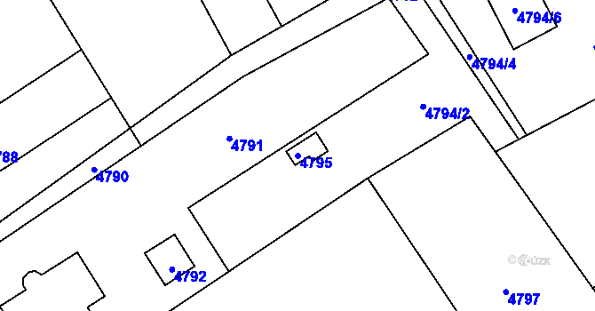 Parcela st. 4795 v KÚ Havířov-město, Katastrální mapa