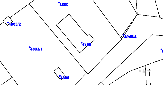 Parcela st. 4799 v KÚ Havířov-město, Katastrální mapa