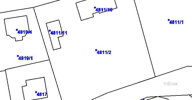 Parcela st. 4811/2 v KÚ Havířov-město, Katastrální mapa