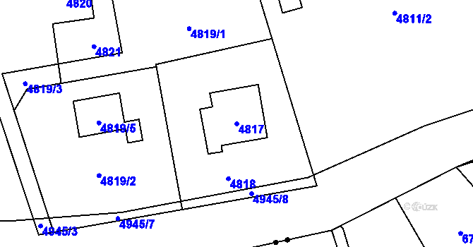 Parcela st. 4817 v KÚ Havířov-město, Katastrální mapa