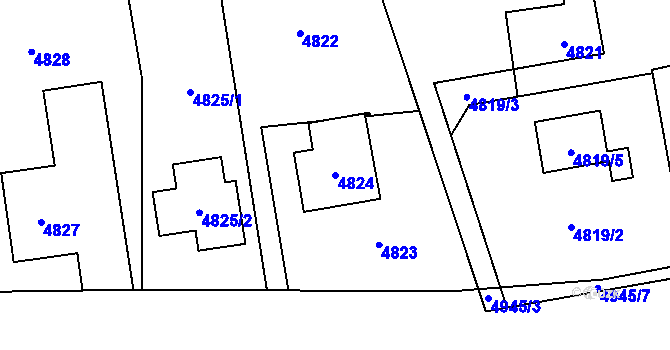Parcela st. 4824 v KÚ Havířov-město, Katastrální mapa
