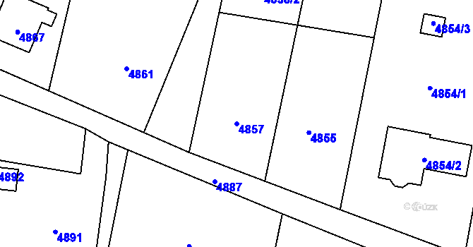Parcela st. 4857 v KÚ Havířov-město, Katastrální mapa