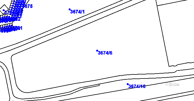 Parcela st. 3674/6 v KÚ Havířov-město, Katastrální mapa