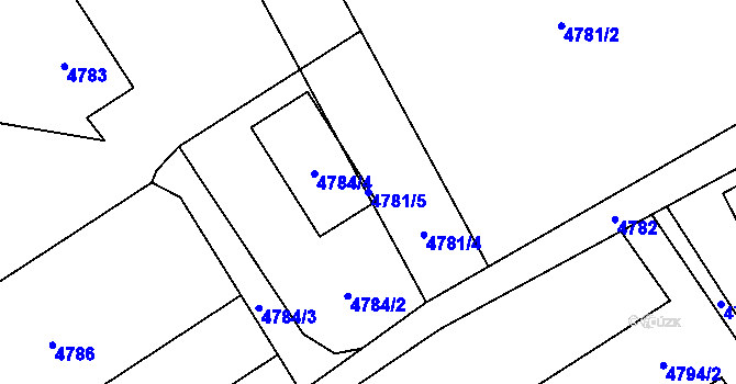 Parcela st. 4781/5 v KÚ Havířov-město, Katastrální mapa