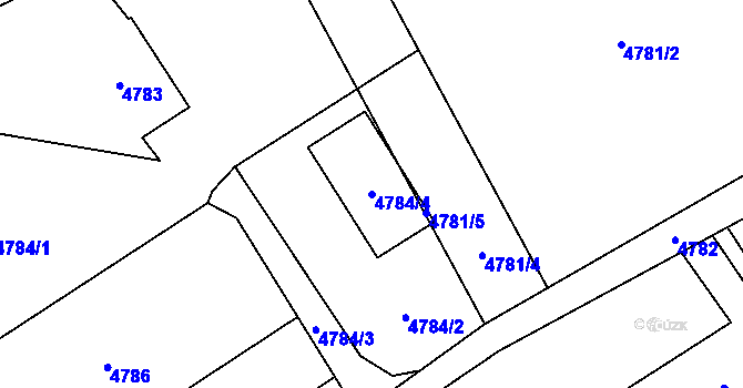 Parcela st. 4784/4 v KÚ Havířov-město, Katastrální mapa