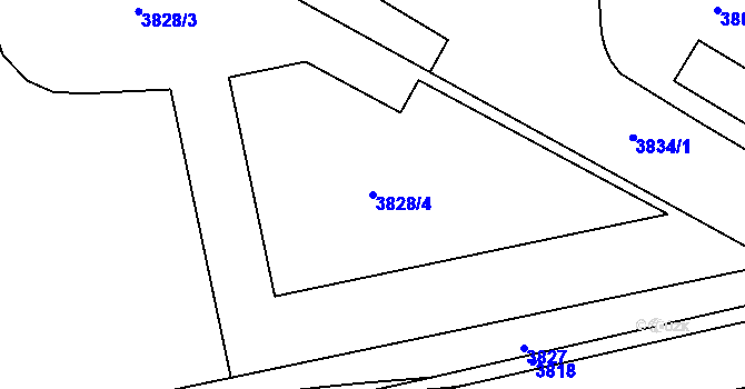 Parcela st. 3828/4 v KÚ Havířov-město, Katastrální mapa