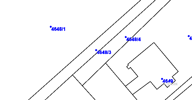 Parcela st. 4648/3 v KÚ Havířov-město, Katastrální mapa