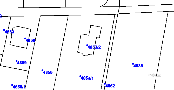 Parcela st. 4853/2 v KÚ Havířov-město, Katastrální mapa