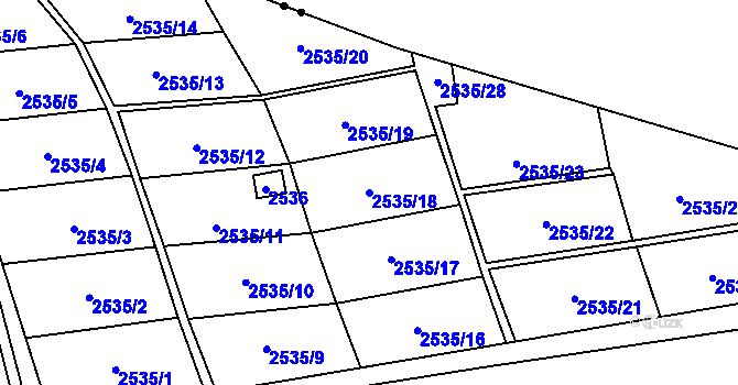Parcela st. 2535/18 v KÚ Havířov-město, Katastrální mapa