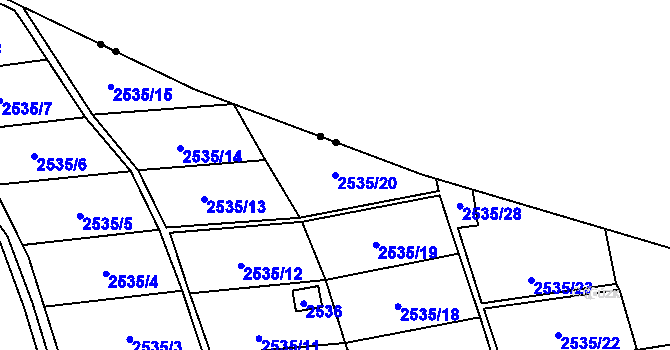 Parcela st. 2535/20 v KÚ Havířov-město, Katastrální mapa