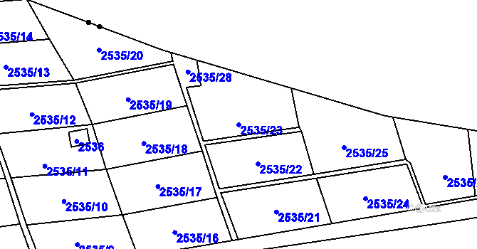 Parcela st. 2535/23 v KÚ Havířov-město, Katastrální mapa