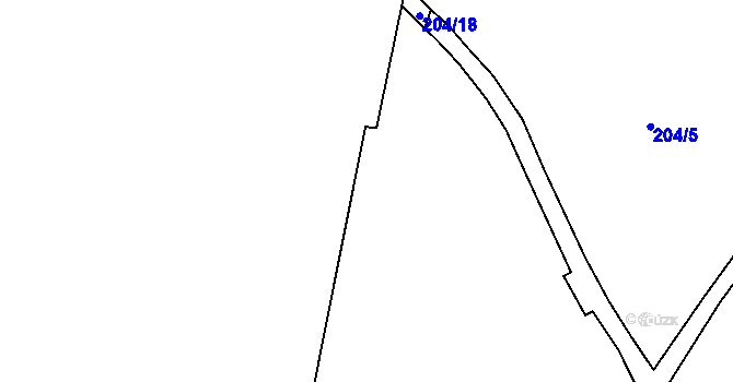 Parcela st. 204/13 v KÚ Bludovice, Katastrální mapa
