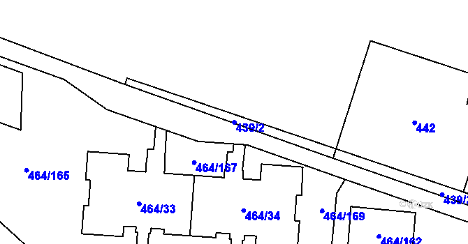 Parcela st. 439/2 v KÚ Bludovice, Katastrální mapa