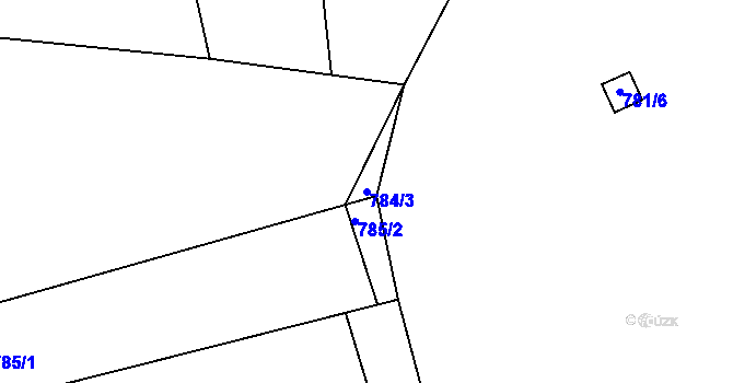 Parcela st. 784/3 v KÚ Bludovice, Katastrální mapa